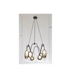 Lampa wisząca COLUMBO 58 cm czarna