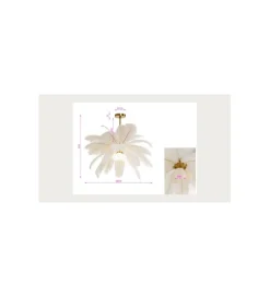 Lampa wisząca FEATHER PALM 87 cm biała