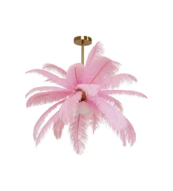 Lampa wisząca Feather Palm 87 cm różowa