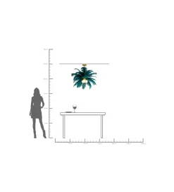 Lampa wisząca FEATHER PALM 87 cm zielona