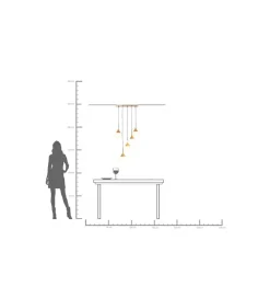 Lampa wisząca Gocce 70 x 140 cm