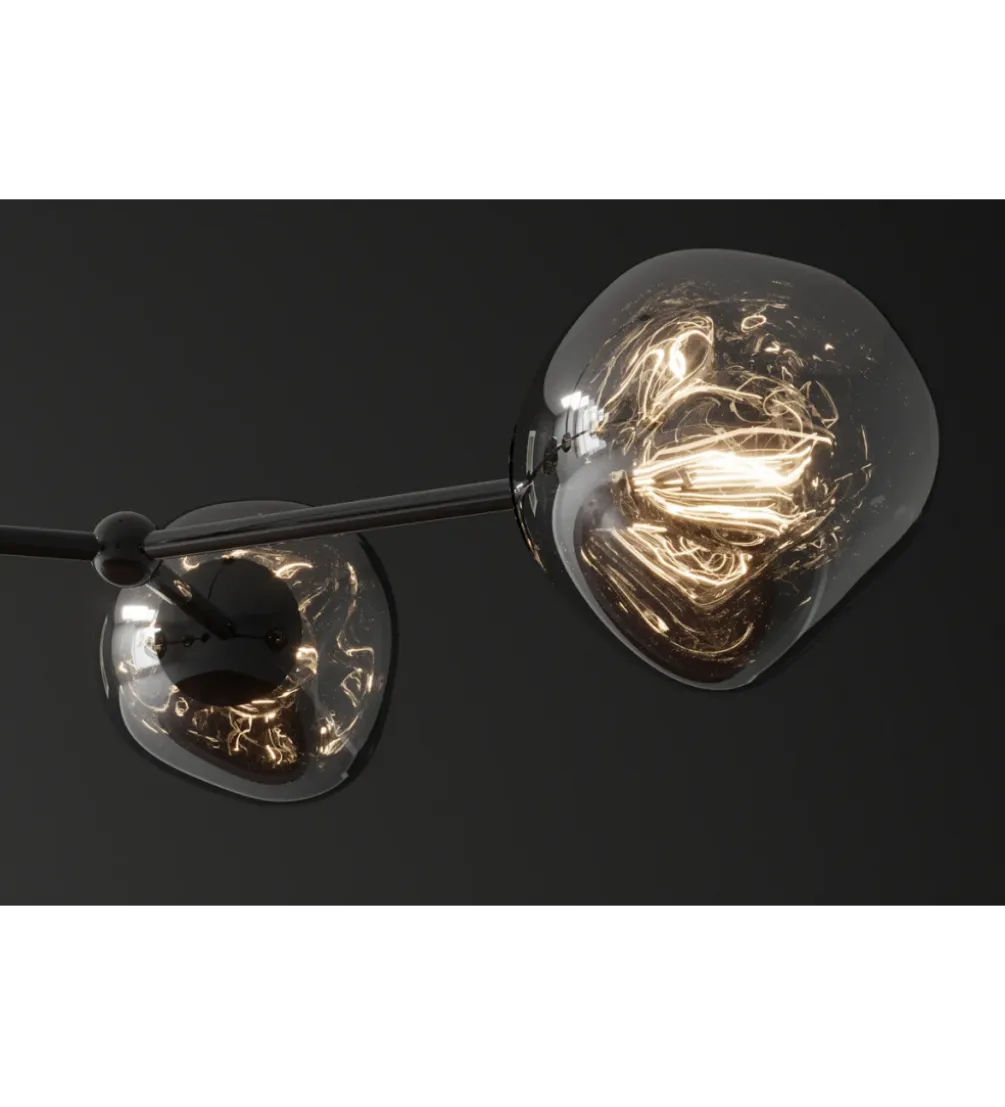 Lampa wisząca LIQUID DIAMOND 5 kloszy szkło dymione