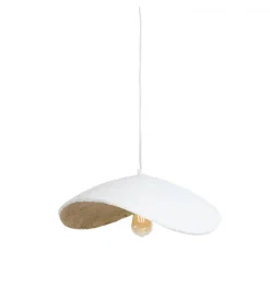 Lampa wisząca LONIA 71 cm kremowa antyczny brąz
