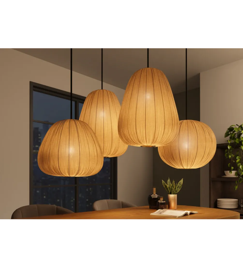 Lampa wisząca ORGANIC 45 cm tkanina naturalny