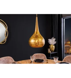 Lampa wisząca ORIENT LIVING 50 cm ze złotym dekorem