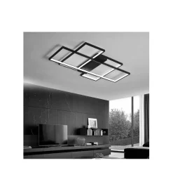 Lampa wisząca PLAFON LED RING 99 cm czarna