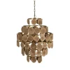Lampa wisząca PORBELMA 58 cm złota naturalna