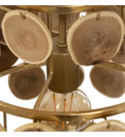 Lampa wisząca PORBELMA 58 cm złota naturalna