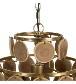 Lampa wisząca PORBELMA 58 cm złota naturalna