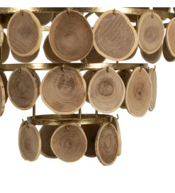 Lampa wisząca PORBELMA 58 cm złota naturalna
