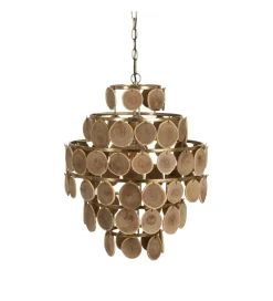 Lampa wisząca PORBELMA 58 cm złota naturalna
