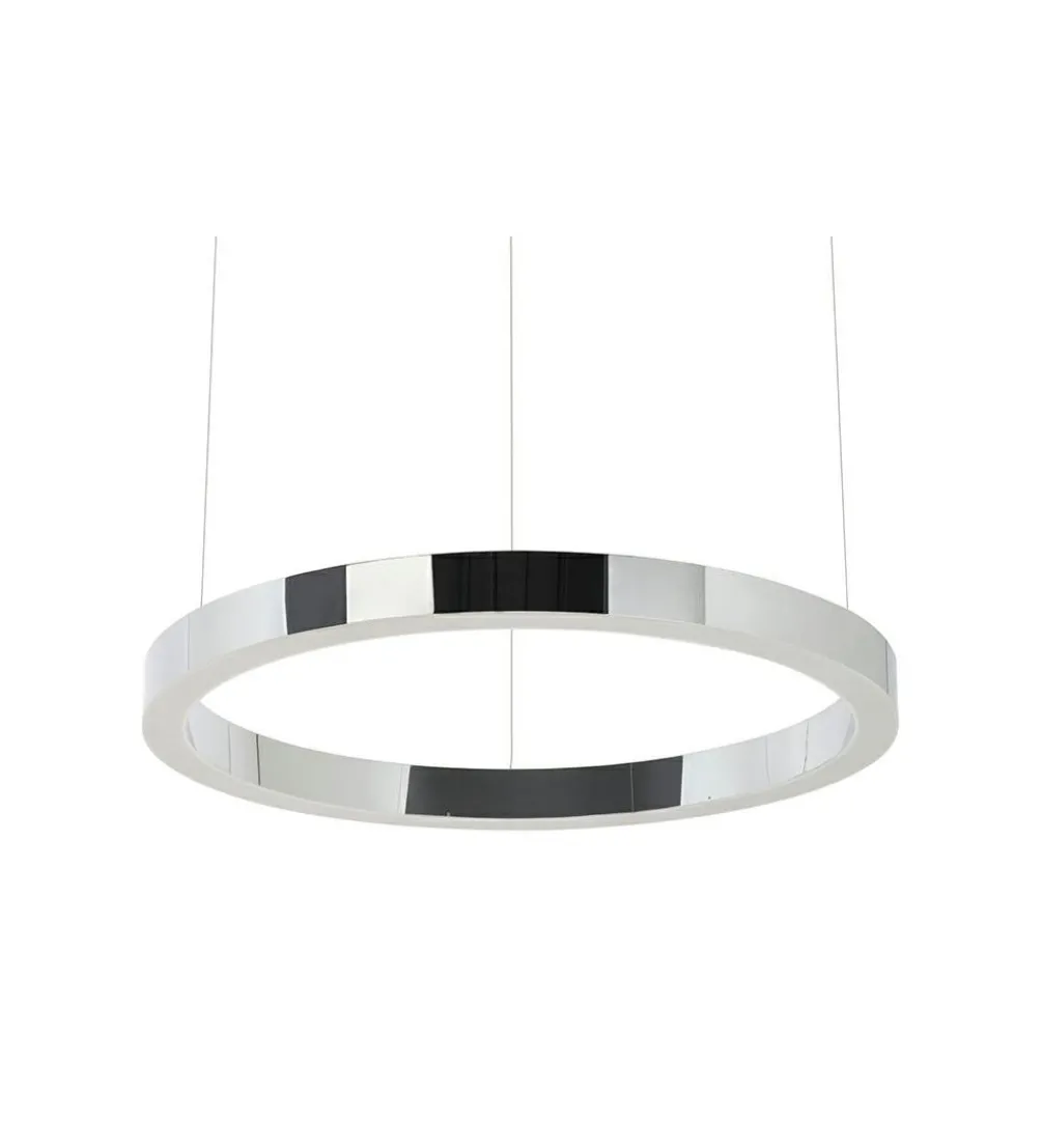 Lampa wisząca RING 60 cm srebrna