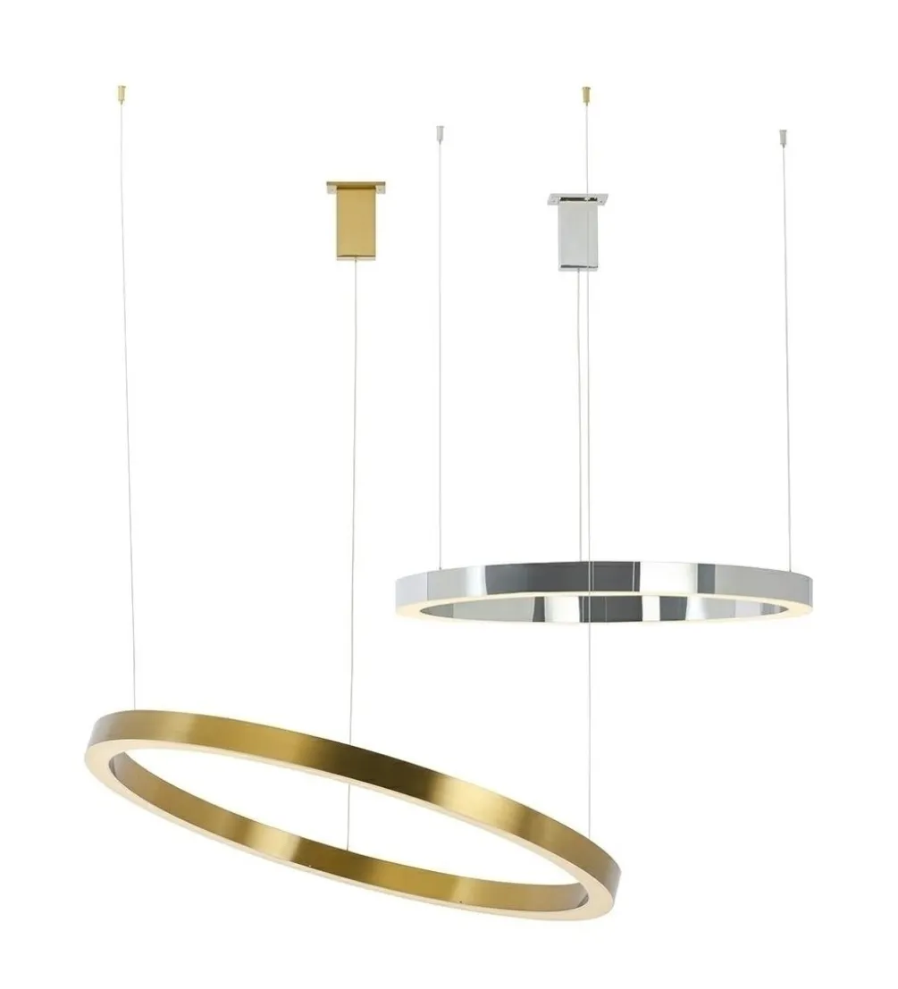 Lampa wisząca RING 80 cm srebrna