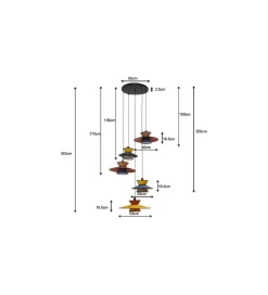 Lampa wisząca RIVA 87 cm wielokolorwy