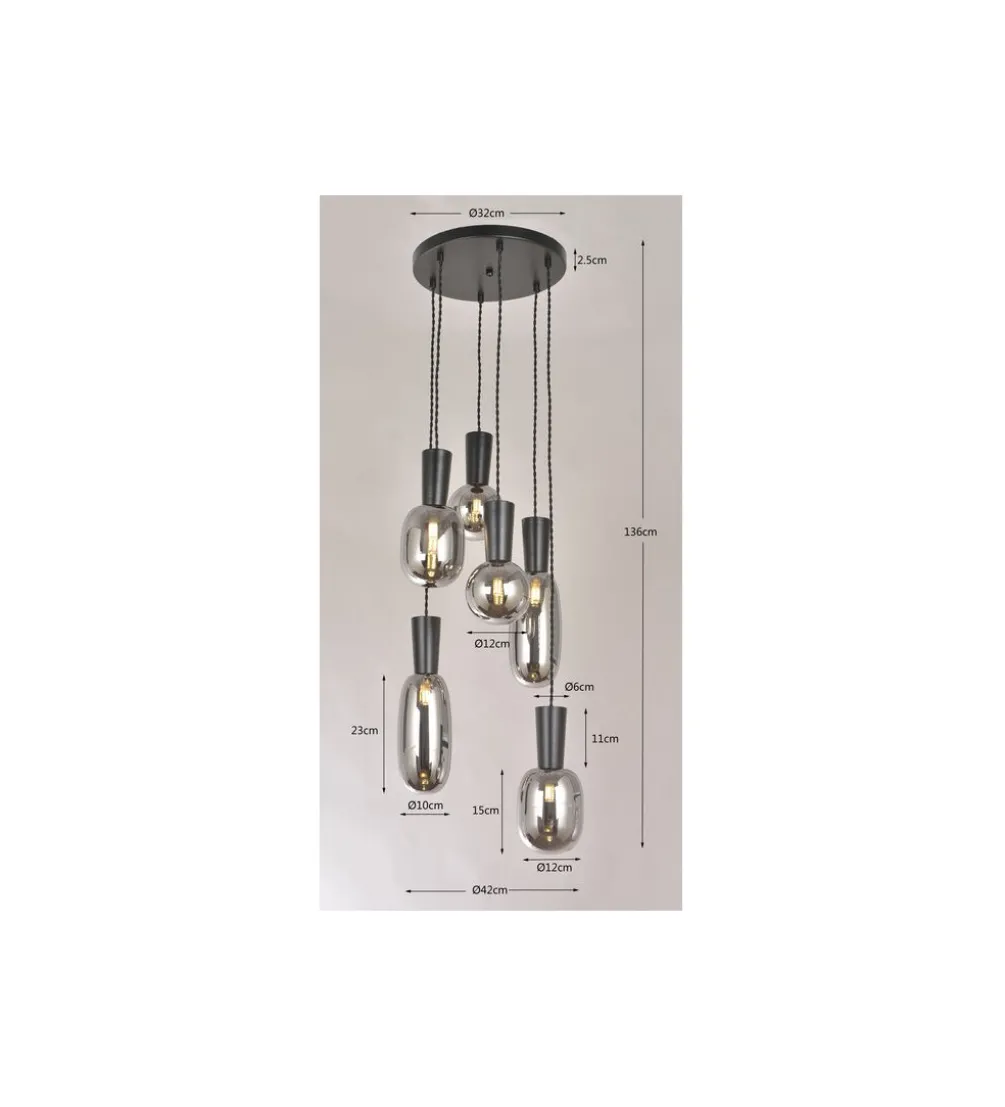 Lampa wisząca ROMEO 42 cm czarna