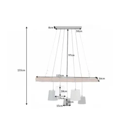 Lampa wisząca Saint-Louis 115 cm drewno driftowe