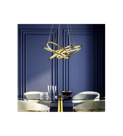 Lampa wisząca SATURN LED 75 cm złota