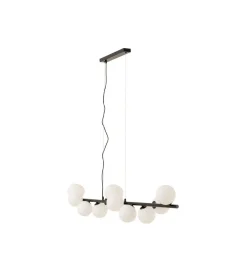 Lampa wisząca SCALA BALLS 150 cm czarna białe klosze