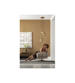 Lampa wisząca SUPERNOVA AMBER TRE 45 cm złota