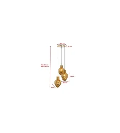 Lampa wisząca SUPERNOVA AMBER TRE 45 cm złota