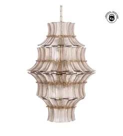 Lampa wisząca TEGOR 53 cm szare szkło