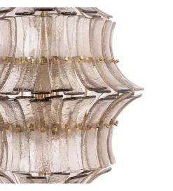 Lampa wisząca TEGOR 53 cm szare szkło