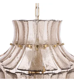 Lampa wisząca TEGOR 53 cm szare szkło