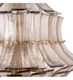 Lampa wisząca TEGOR 53 cm szare szkło