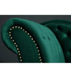 Leżanka BRIGIDA Chesterfield szmaragdowo zielony aksamit