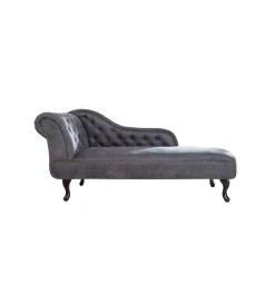 Leżanka Chesterfield BRIGIDA 170 cm Szary antyczny