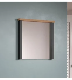 Lustro do przedpokoju ENNA 73 cm w optyce drewna mango