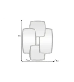 Lustro QUADRA 90 cm srebrny