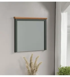 Lustro STANTON 68 cm  w optyce dębu Evoke Ciemnozielony