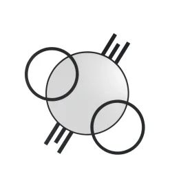 Lustro TRIPLE CIRCLE 124 x 119 cm czarne