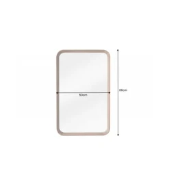 Lustro wiszące CORSE 50 cm drewno dąb