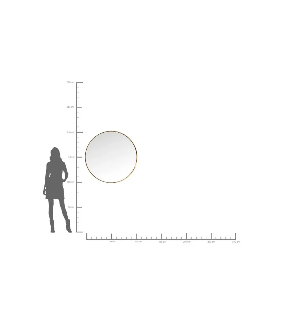 Lustro wiszące CURVE MO 100 cm złote