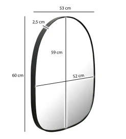 Lustro wiszące DEFORME 53 cm czarne