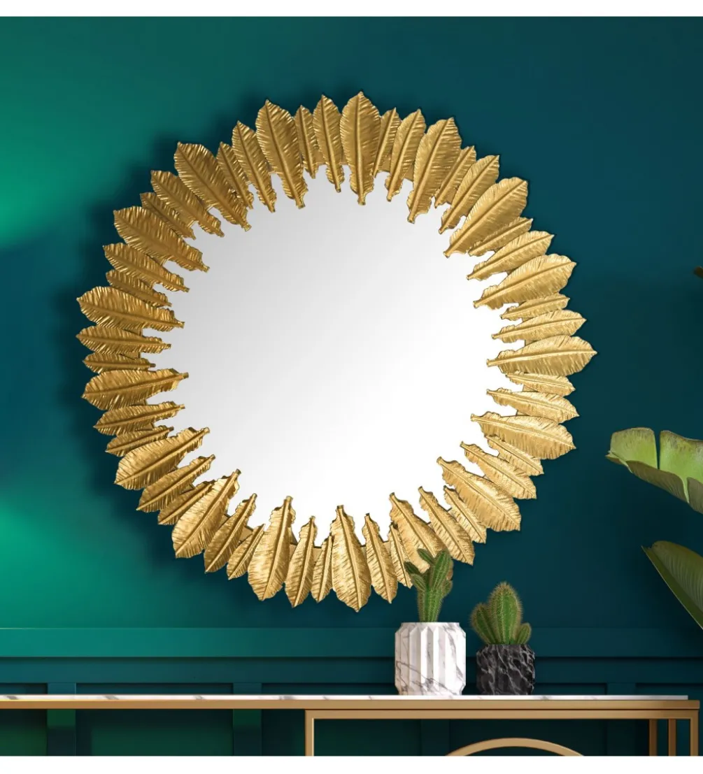 Lustro wiszące FIDER 68 cm złote