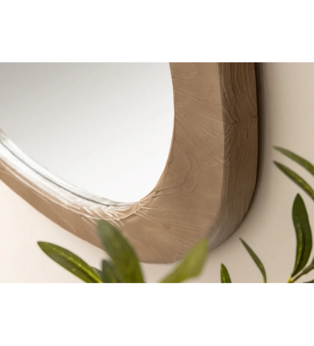 Lustro wiszące ORGANIC 105 cm drewno sosnowe