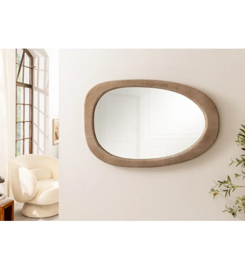 Lustro wiszące ORGANIC 105 cm drewno sosnowe