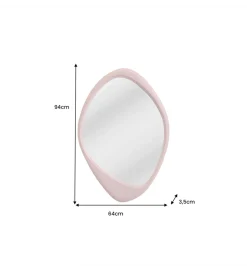 Lustro wiszące ORGANIC 90 cm różowe