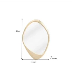 Lustro wiszące ORGANIC 90 cm złote