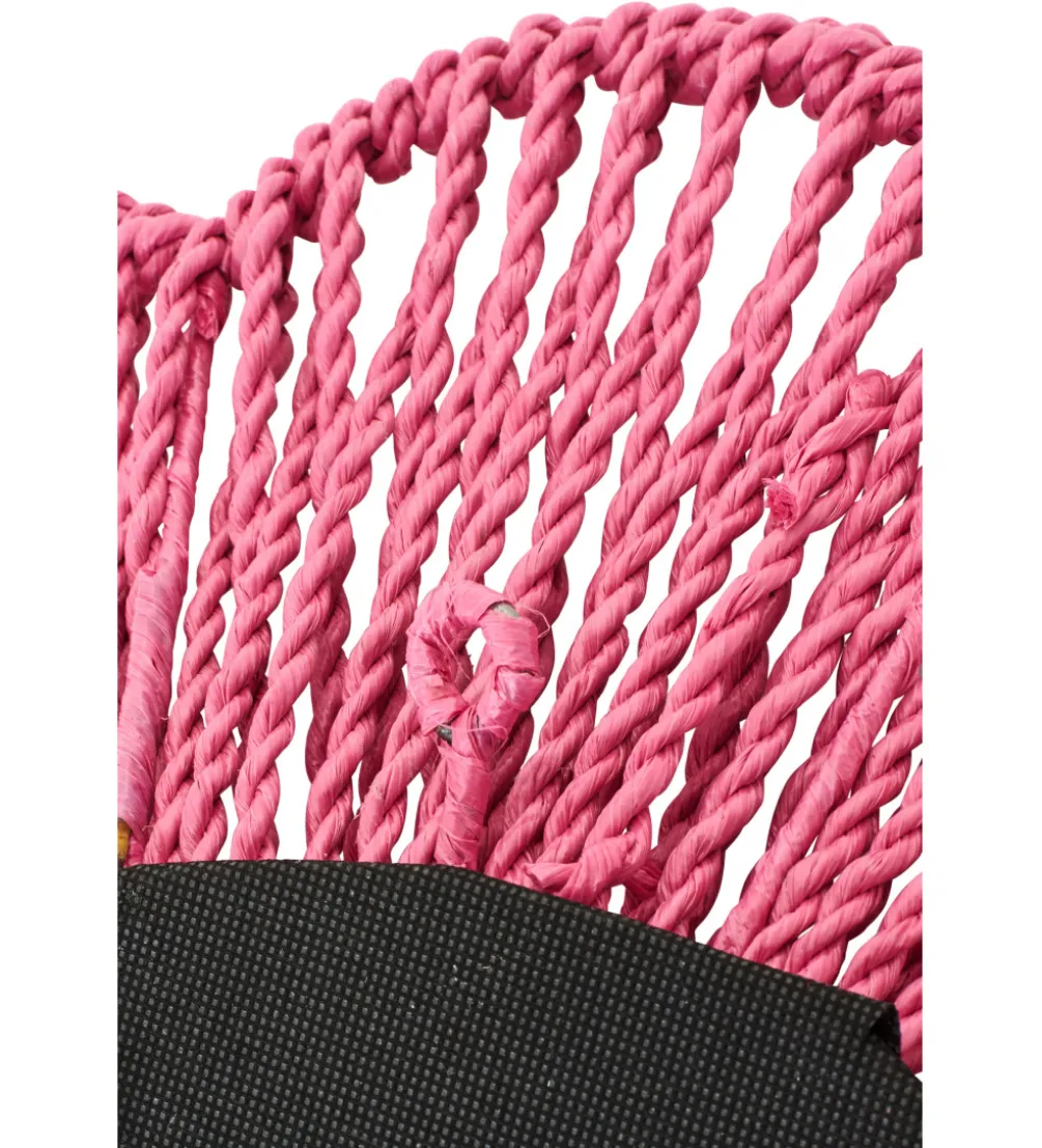 Lustro wiszące RAFFIA 50 cm różowe