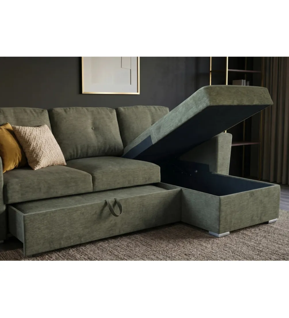 Narożnik APARTMENT 245 cm z funkcją spania zielony