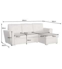 Narożnik APARTMENT 245 cm z funkcją spania beżowy