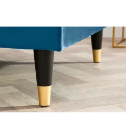 Narożnik Canis Velvet 260 cm ciemnoniebieski aksamit