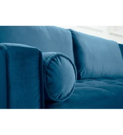 Narożnik Canis Velvet 260 cm ciemnoniebieski aksamit