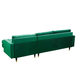 Narożnik CANIS velvet  260 cm ciemnozielony