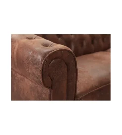 Narożnik Chesterfield 270 cm antyczny brąz lewostronny