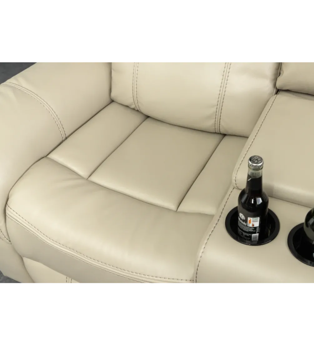 Narożnik kino domowe HOLLYWOD skórzany beżowy